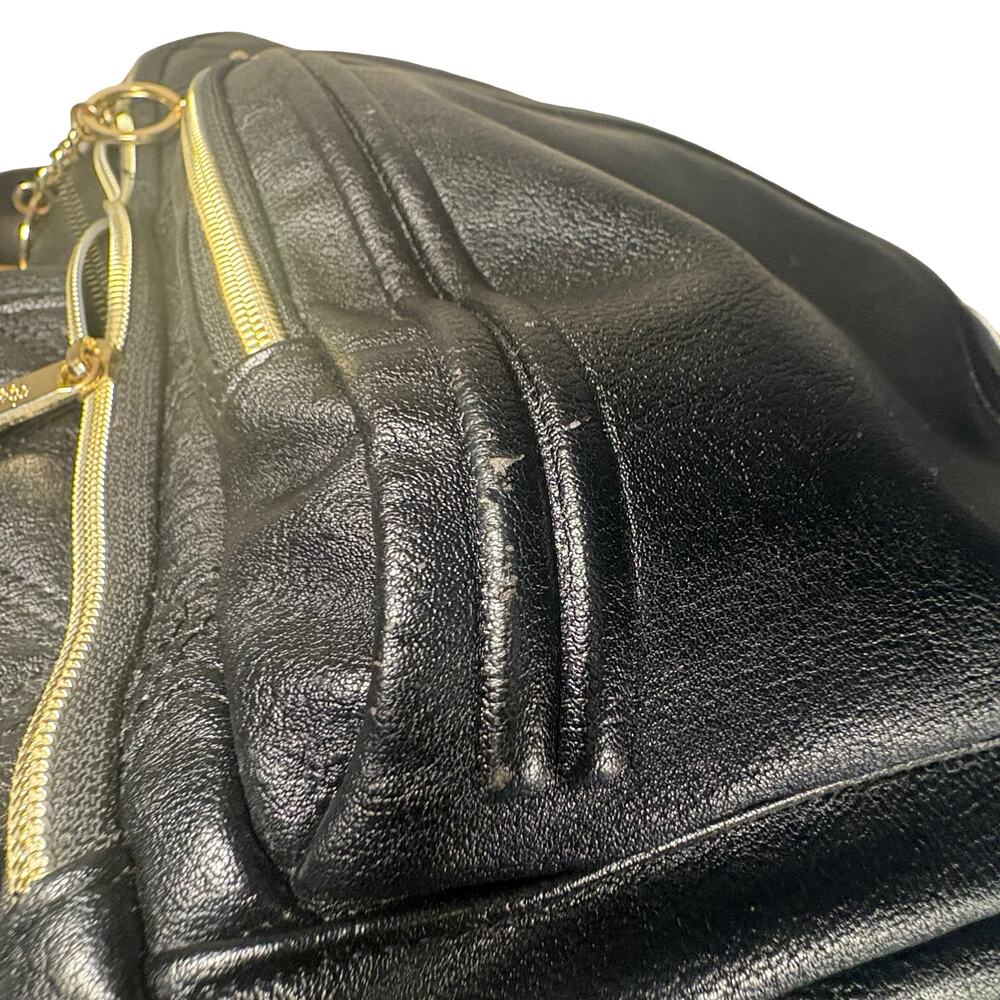 Itzy Ritzy Boss Diaper Bag Backpack Black Quilted Vegan Leather - Picture 13 of 13